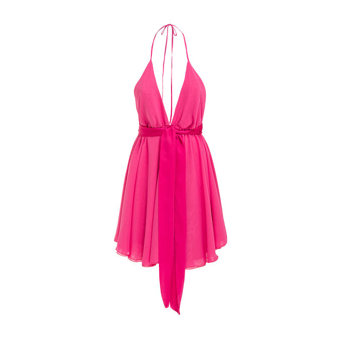 WEST COAST DRESS WITH SHOULDERS Woman Fuxia