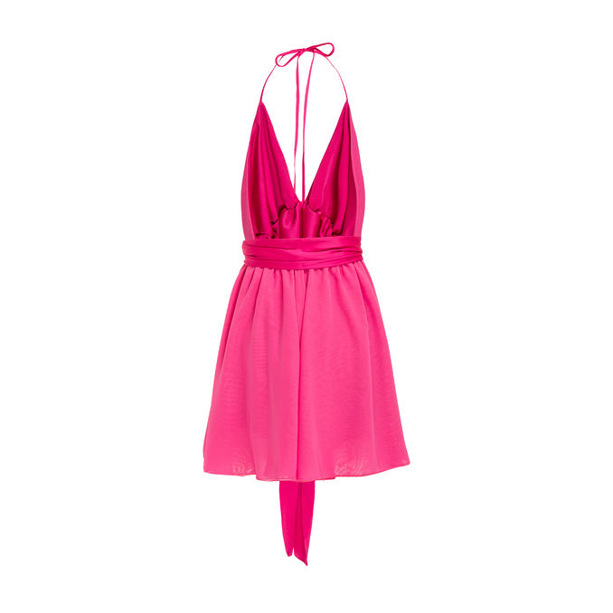 WEST COAST DRESS WITH SHOULDERS Woman Fuxia