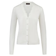 WHITE VISCOSE CARDIGAN WHITE VISCOSE CARDIGAN