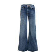 WIDE LEG JEANS HIGH WAIST Woman Mid Blue WIDE LEG JEANS HIGH WAIST Woman Mid Blue
