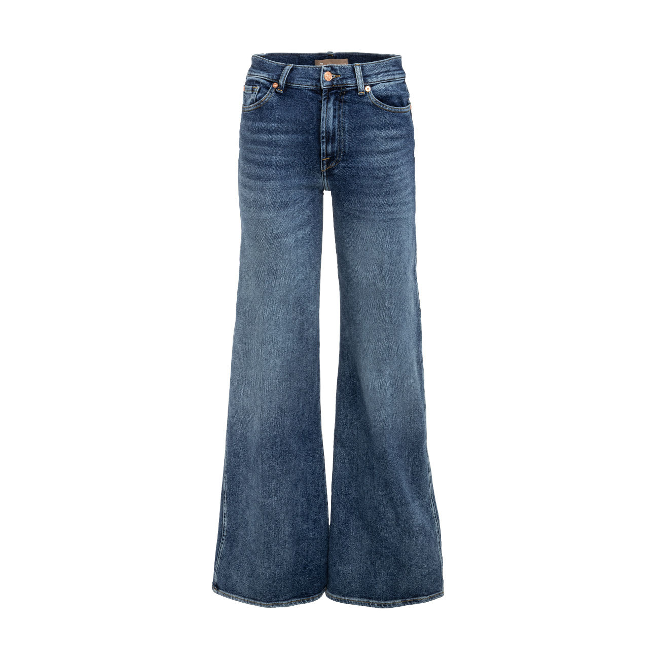 Lotta Luxe Vintage high-rise wide-leg jeans in blue - 7 For All Mankind