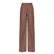 WIDE LEG LYOCELL TROUSER Woman Chestnut Brown WIDE LEG LYOCELL TROUSER Woman Chestnut Brown