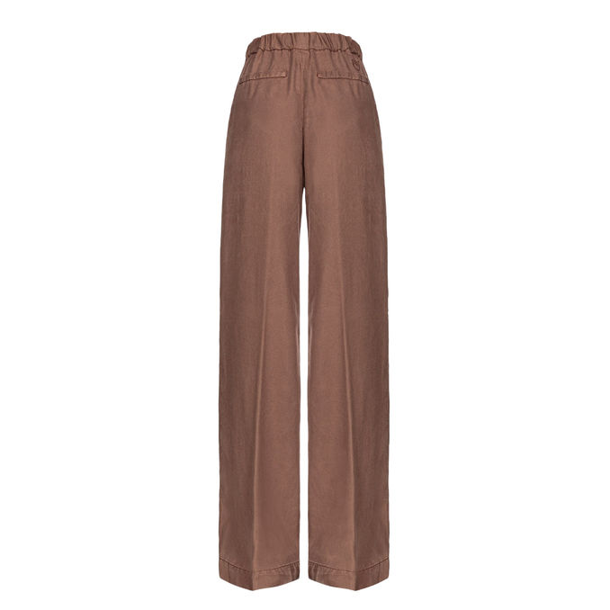 WIDE LEG LYOCELL TROUSER Woman Chestnut Brown