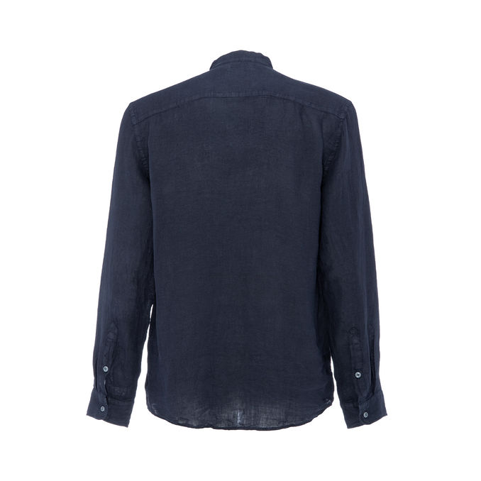 WILBER LINEN KOREAN SHIRT Man Blue