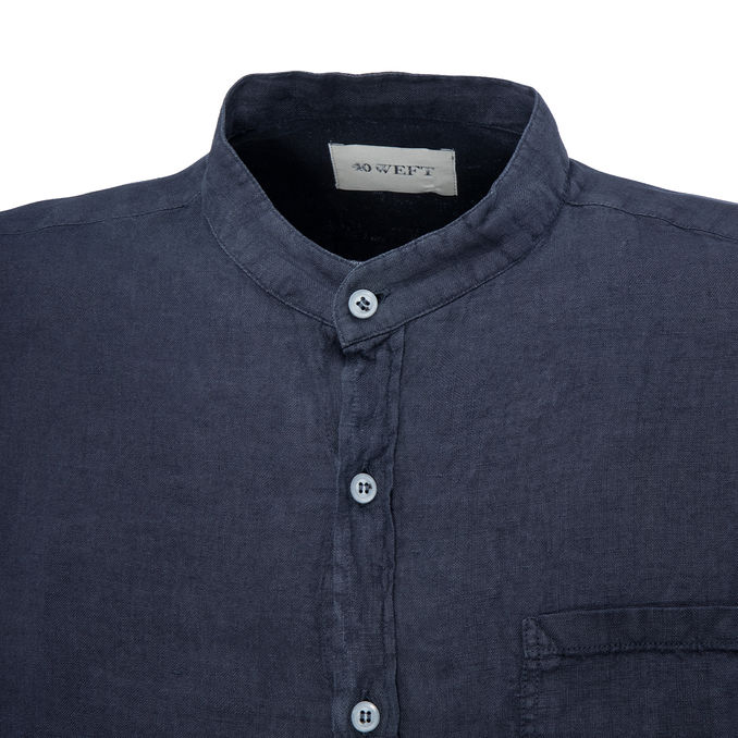 WILBER LINEN KOREAN SHIRT Man Blue