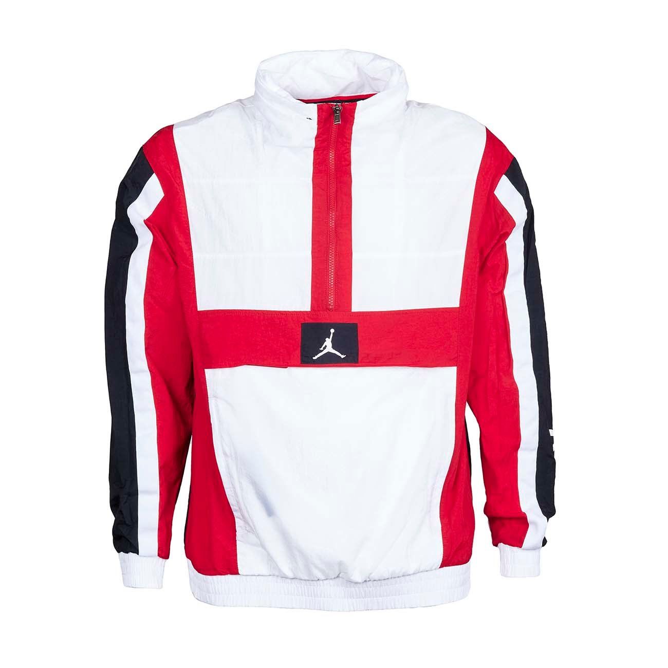 half red half white jacket