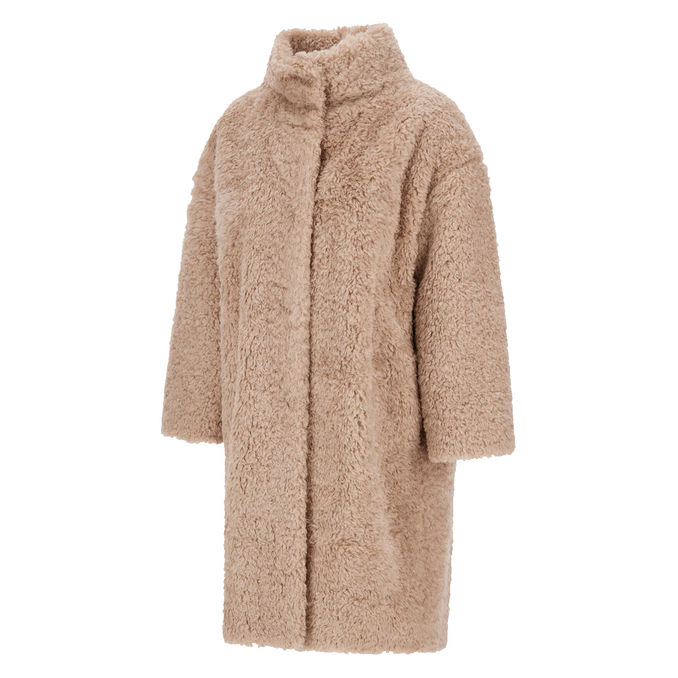 Women COAT IN CURLY FAUX FUR Chantilly