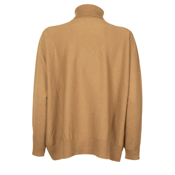 WOOL AND CACHEMERE TURTLENECK Woman Camel