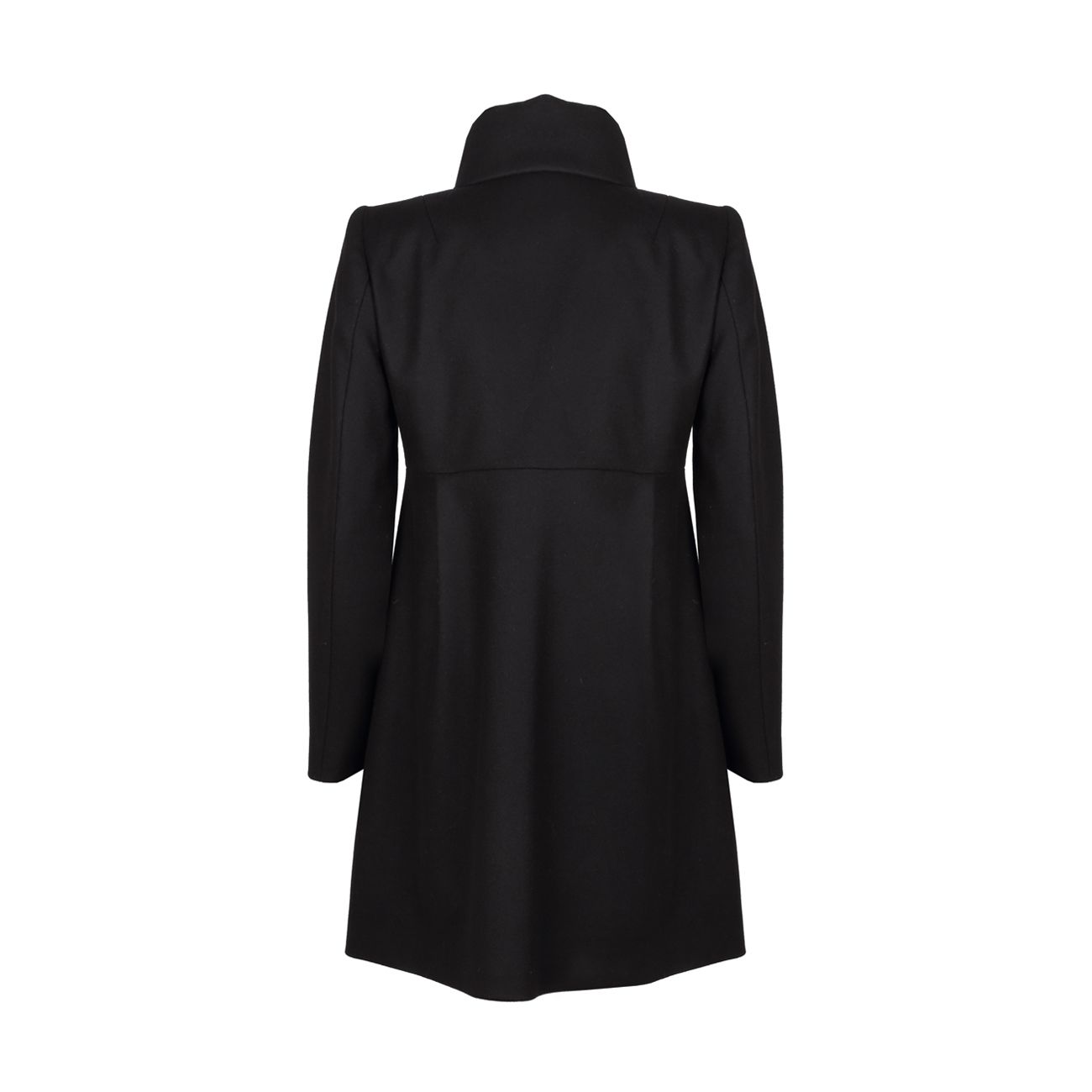 black wool cashmere coat