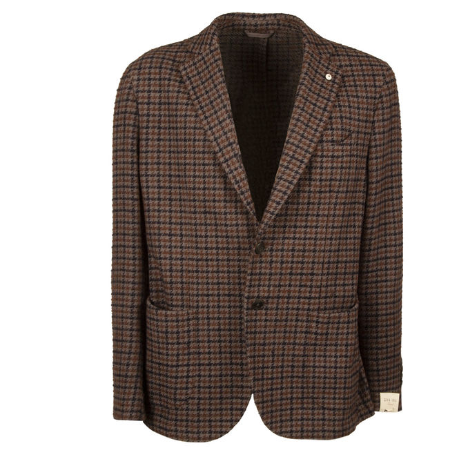 WOOL AND CASHMERE COTTON JACKET Man Brown