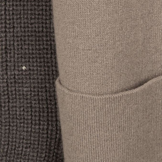 WOOL AND CASHMERE JACKET Woman Dark Taupe and Dark Grey