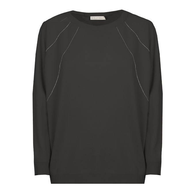 WOOL AND CASHMERE PULLOVER Woman Dark Grey