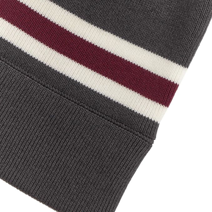 WOOL AND COTTON BEANIE Man Gun Metal Grigio