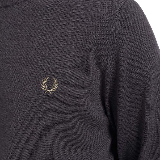 WOOL AND COTTON CLASSIC CREW JUMPER Man Gun Metal