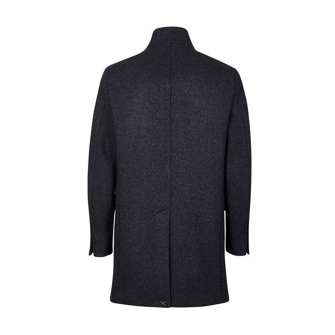 WOOL BLEND COAT WITH HOOKS Man Smoke grey