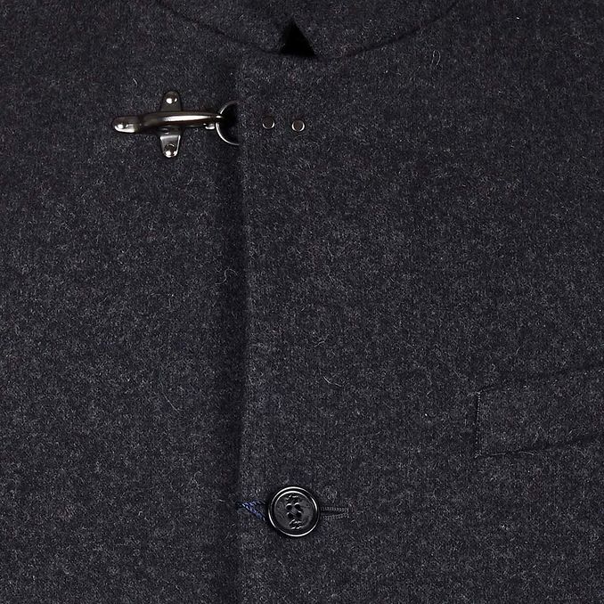 WOOL BLEND COAT WITH HOOKS Man Smoke grey