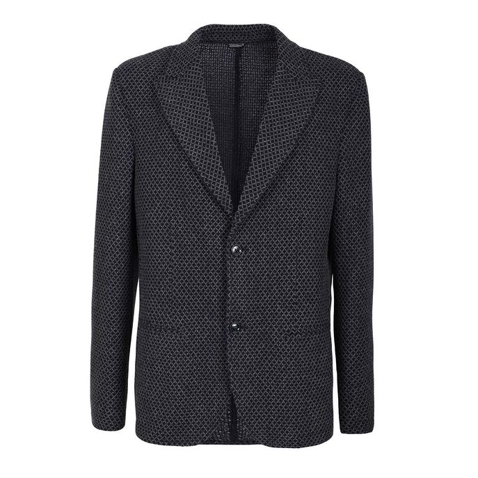 WOOL BLEND JACKET Man Blue/Grey
