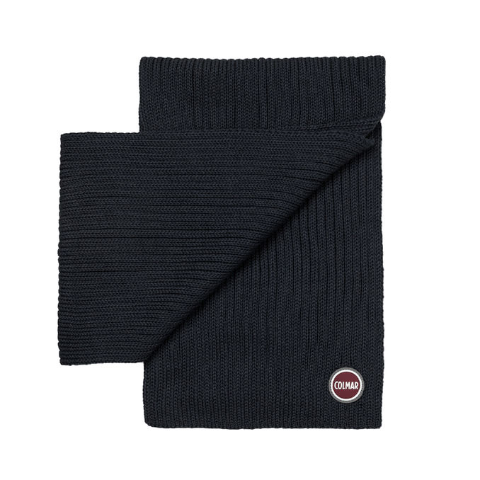 Wool Blend Scarf Man Navy