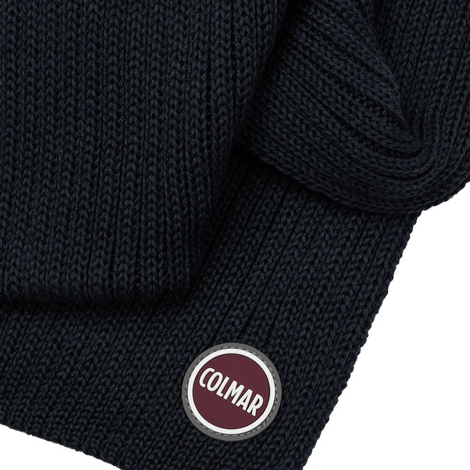 Wool Blend Scarf Man Navy