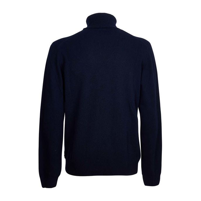WOOL BLEND TURTLENECK SWEATER Man Night blue