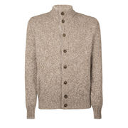 WOOL CARDIGAN Man Taupe Grey Melange  WOOL CARDIGAN Man Taupe Grey Melange