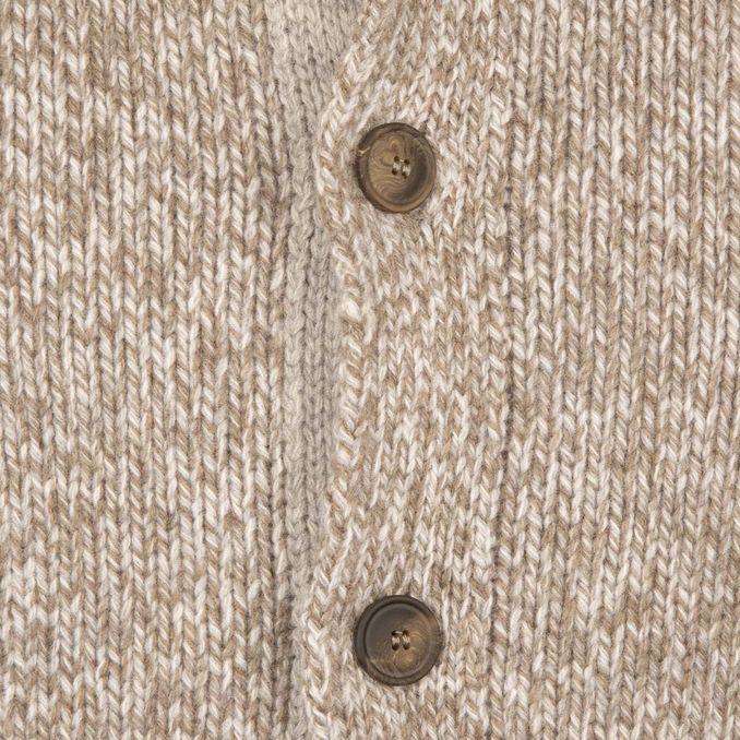 WOOL CARDIGAN Man Taupe Grey Melange