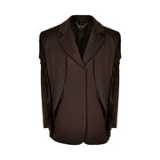 WOOL CLOTH BLAZER WITH FRINGES Woman Moro WOOL CLOTH BLAZER WITH FRINGES Woman Moro