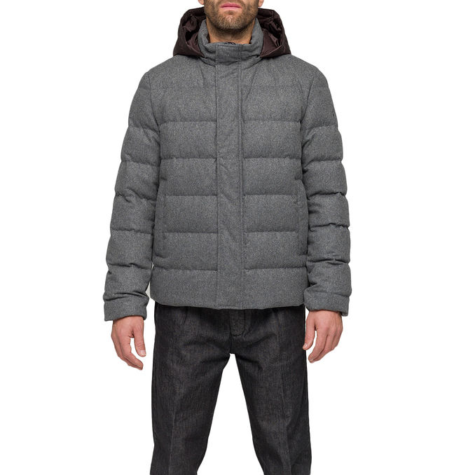 WOOL DOWN JACKET WITH HOOD