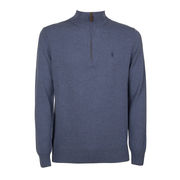 WOOL HALF ZIP PULL Man Twilight Blue  WOOL HALF ZIP PULL Man Twilight Blue