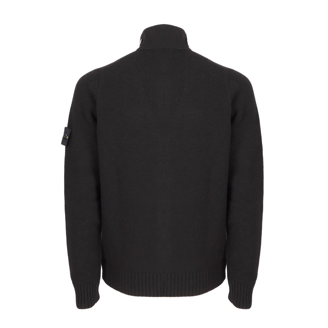 stone island wool zip cardigan