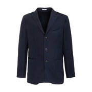 WOOL JACKET WITH THREE BUTTONS Man Blue Navy WOOL JACKET WITH THREE BUTTONS Man Blue Navy