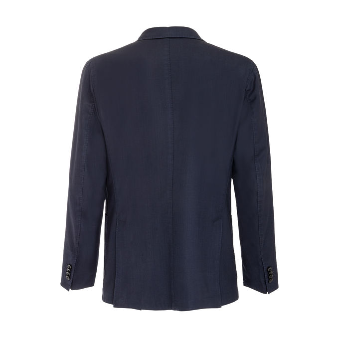 WOOL JACKET WITH THREE BUTTONS Man Blue Navy