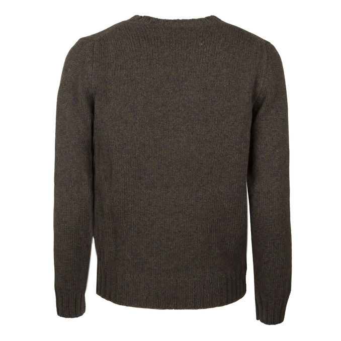 WOOL KNIT Man Green Blue Melange