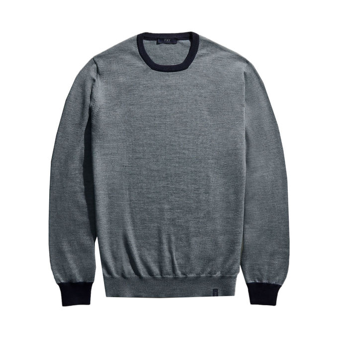 WOOL KNIT Man Silver Blue Den Glassè