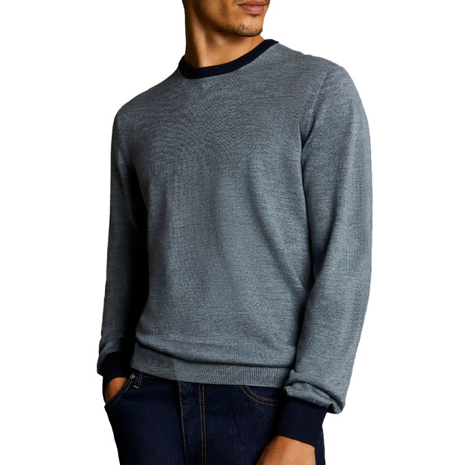 WOOL KNIT Man Silver Blue Den Glassè