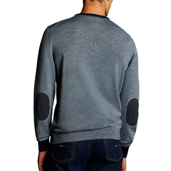 WOOL KNIT Man Silver Blue Den Glassè