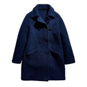 WOOL OVER COAT Woman Dark Blue Night  WOOL OVER COAT Woman Dark Blue Night