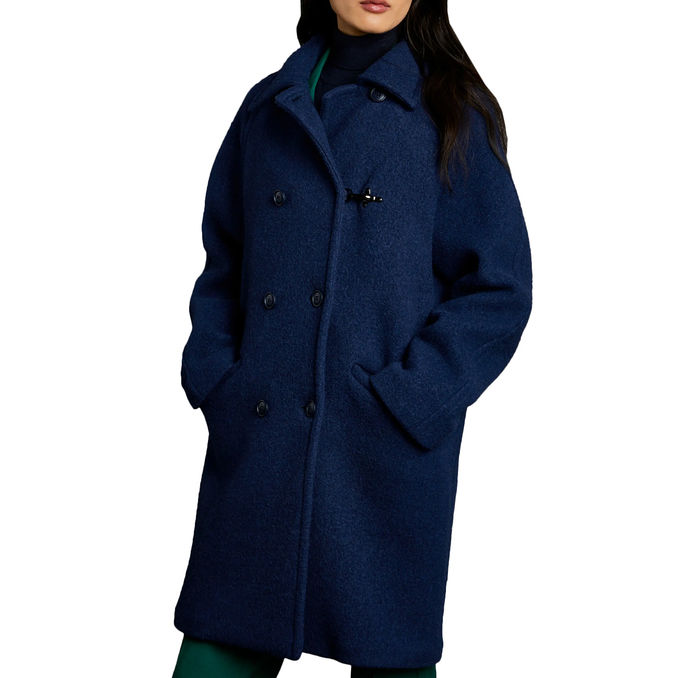 WOOL OVER COAT Woman Dark Blue Night