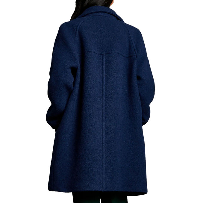 WOOL OVER COAT Woman Dark Blue Night