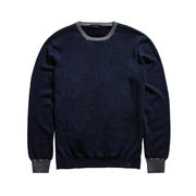 WOOL PATCH KNIT Man Navy Blue Grey WOOL PATCH KNIT Man Navy Blue Grey