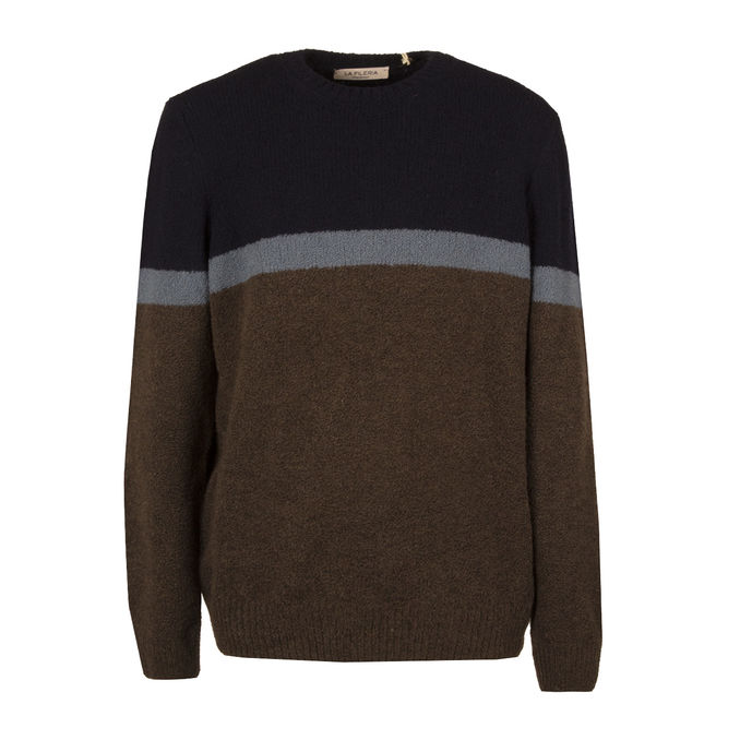 WOOL PULL Man Blue Brown 