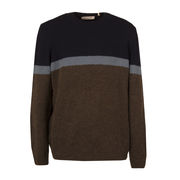 WOOL PULL Man Blue Brown  WOOL PULL Man Blue Brown