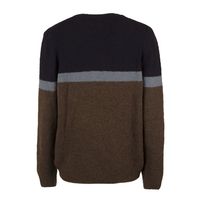 WOOL PULL Man Blue Brown 