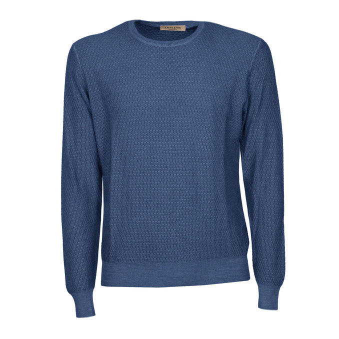 WOOL PULL Man Bluette