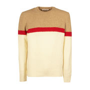 WOOL PULL Man Camel White Red   WOOL PULL Man Camel White Red