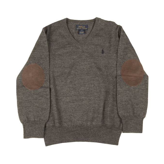 WOOL PULL WITH PATCHES Kid Anthracite