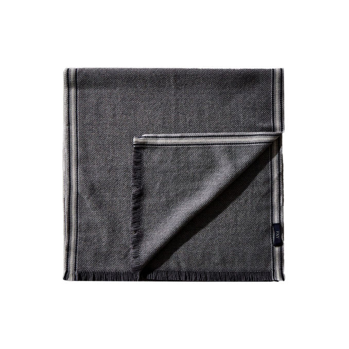 WOOL SCARF Man  Gab Black Shadow Grey Med