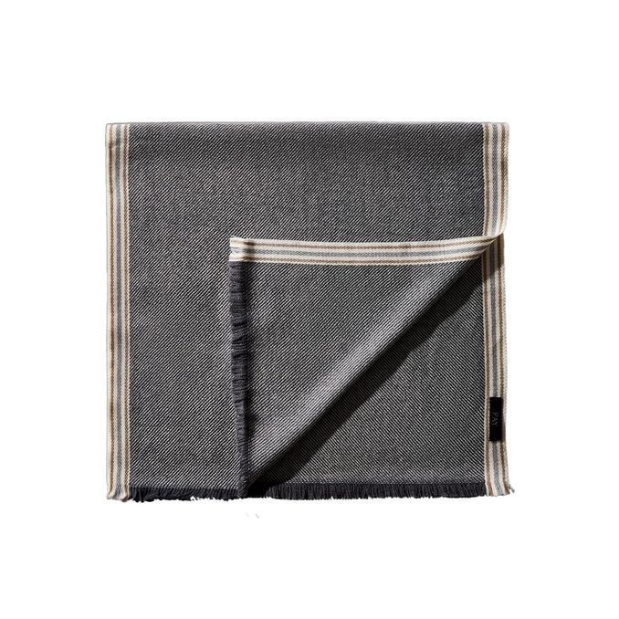 WOOL SCARF Man Grey Seal Leather 