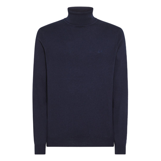 WOOL TURLENECK Man Blue Navy