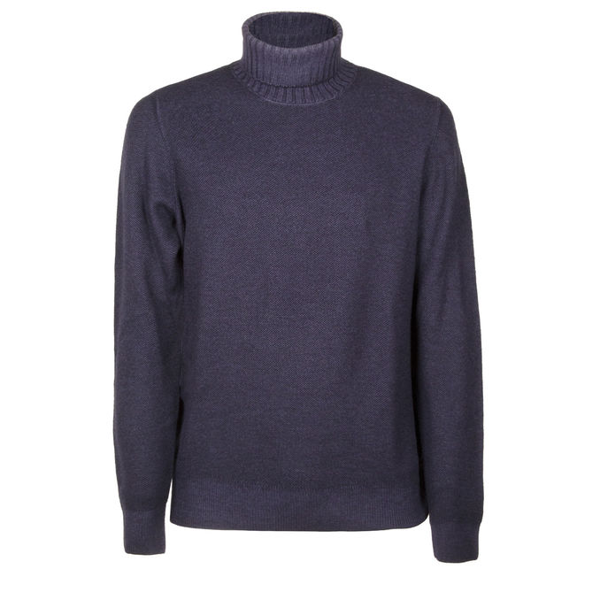 WOOL TURTLENECK Man Blue